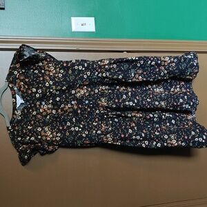 Time and Tru Black Floral Print Dress